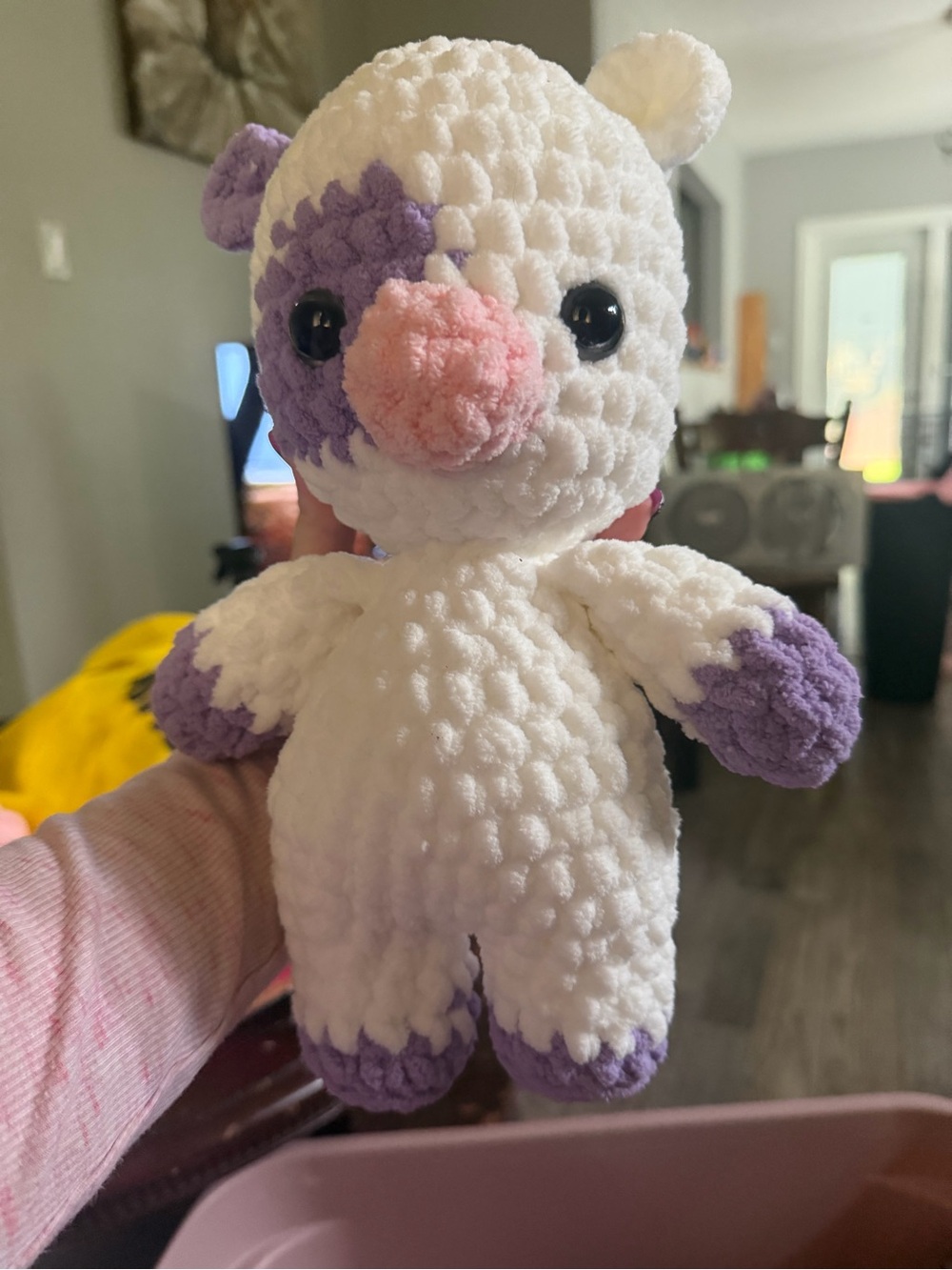 Plush White and Purple Small Pets Plush Toy - Soft Cotton Feel